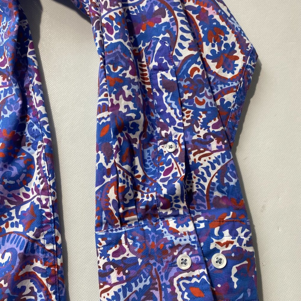 Big & Tall Mens Cremieux Denim Stretch Long Sleeve Button Front Shirt Paisley - Picture 4 of 9